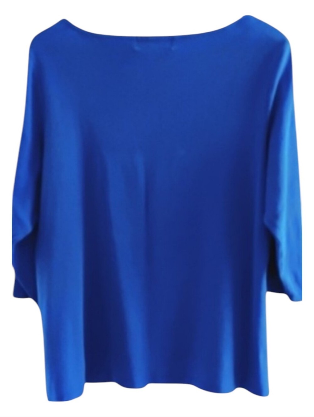 Karen Scott Royal Blue Silver Stud Trim Boat Neck 3/4 Sleeve Top Sz 1X - Picture 4 of 6